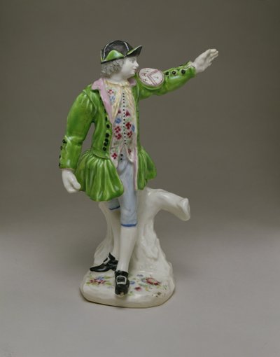 Weichporzellanfigur eines Thames-Wasserträgers, bemalt mit Emaille, ca. 1753-55 von English School